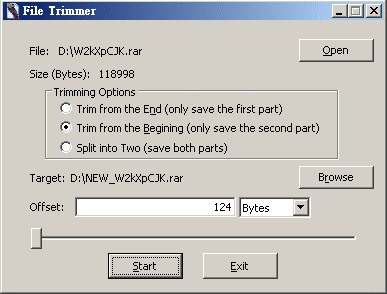 File Trimmer Portable screenshot File Trimmer Portable screenshot